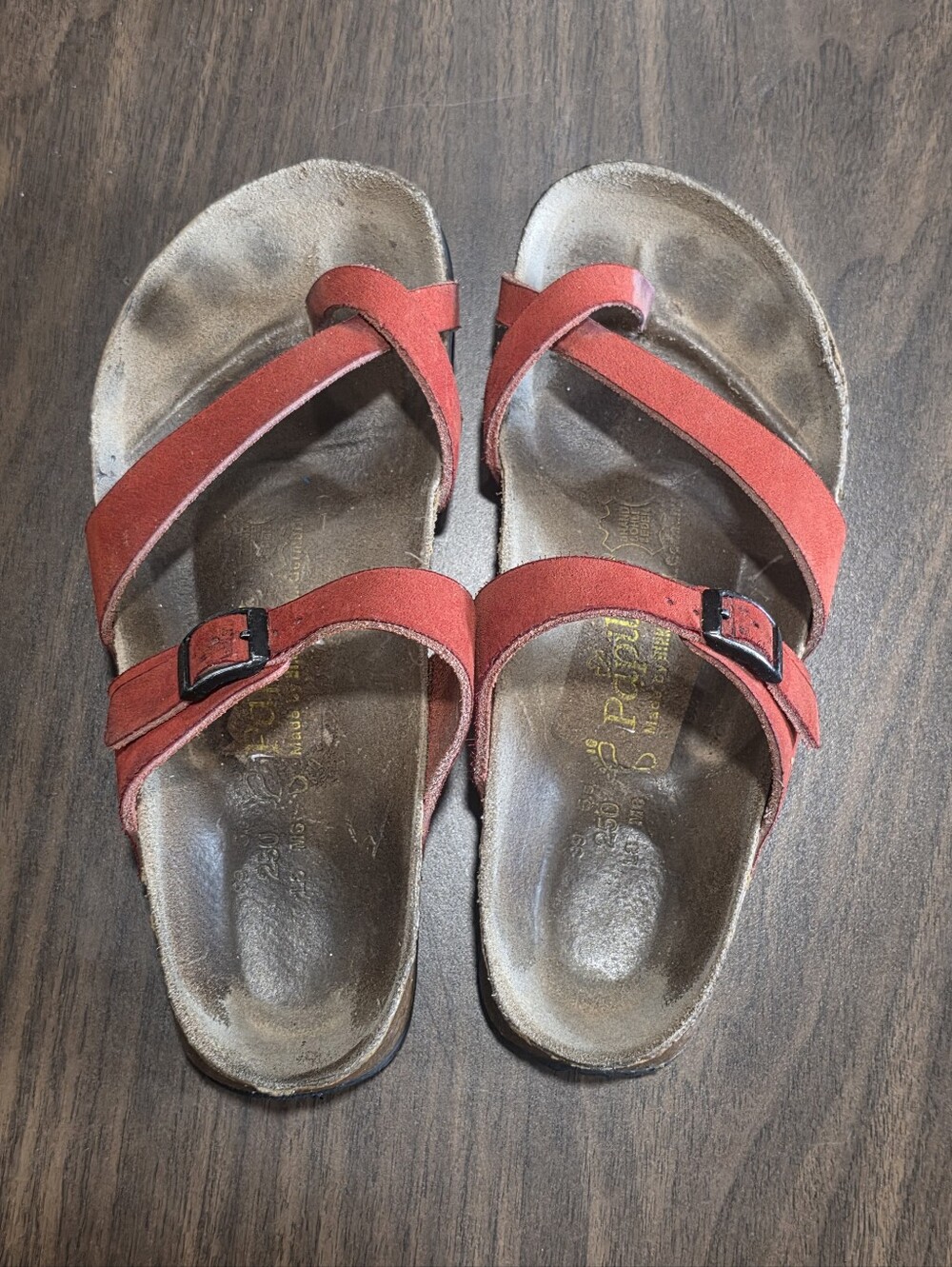 Papillio by Birkenstock Tabora Red Suede Sandals Size 39